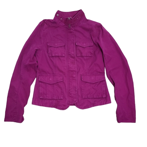 EDDIE BAUER Pink 100% Cotton Utility Jacket Size XS - Picture 1 of 15